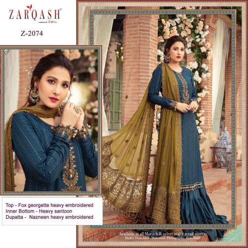 Zarqash Sateen Maria B Georgette Wear Pakistani Salwar Kameez